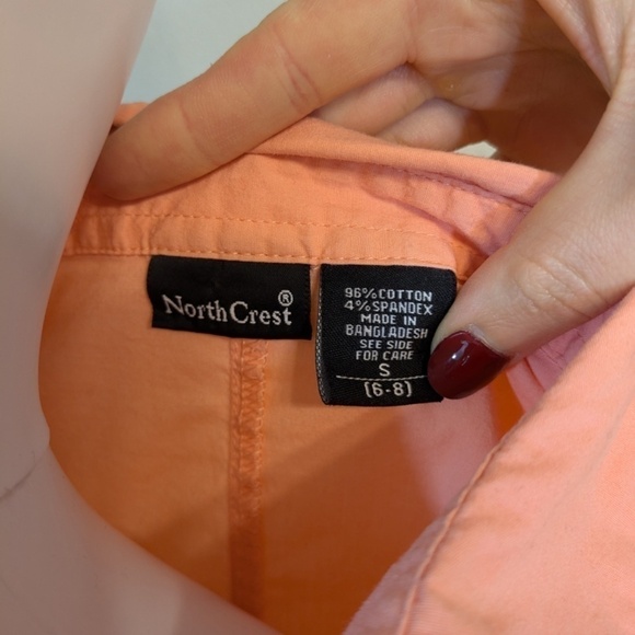 North Crest Salmon Colored Short Sleeve Button Down Shirt Size S - Picture 3 of 3